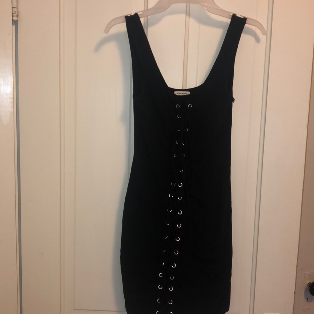 Lace up tank dress